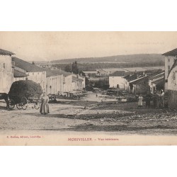 54 MORIVILLER. Vue intérieure avec villageois et charrette de foin