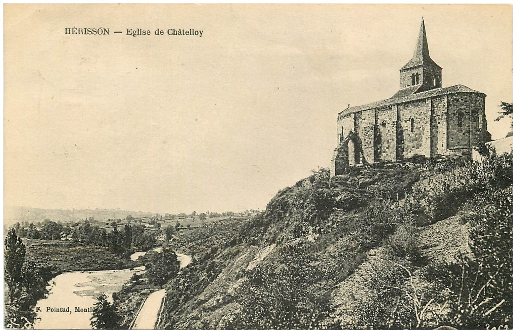 carte postale ancienne 03 HERISSON. Eglise de Châtelloy 1925