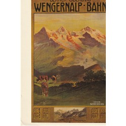 Suisse Wengeralp-Bahn reproduction d'affiche Station Scheidegg