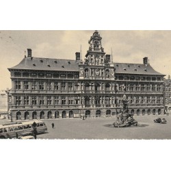 ANTWERPEN ANVERS Hôtel de Ville avec autocar vers 1951