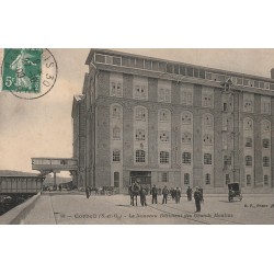 91 CORBEIL. Le Nouveau Bâtiment des Grands Moulins avec Ouvriers et attelages 1909