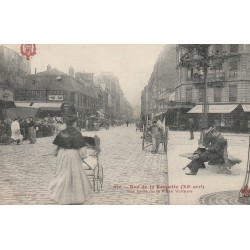 PARIS XI° "Au Roi du Café" et le Marché Rue de la Roquette 1905