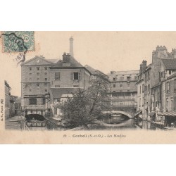 91 CORBEIL. Les Grands Moulins et les petits Ponts sur l'Essonne vers 1905