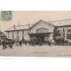 91 CORBEIL. Attelages et fiacres devant la Gare avec voyageurs 1907
