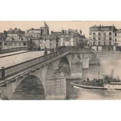 91 CORBEIL. Remorqueur "Service de Paris" sous le Pont 1913