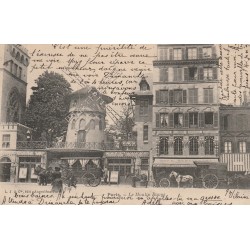 PARIS XVIII° Attelages devant le Moulin Rouge boulevard de Clichy 1904