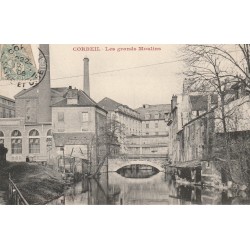 91 CORBEIL. Les Grands Moulins sur l'Essonne 1906