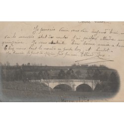 RARE Photo cpa 47 MEZIN. Le Pont 1904
