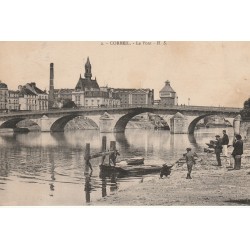 91 CORBEIL. Les Moulins après le Pont animation 1917