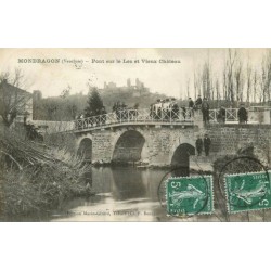 84 MONDRAGON. Animation au Pont sur le Lez et Vieux Château 1908