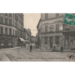 93 NOISY-LE-SEC. Boucherie et Pharmacie Rues de l'Eglise et Brément 1911