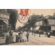 93 NOISY-LE-SEC. Animation devant les Brasseries rue de la Forge avec tramways 1914