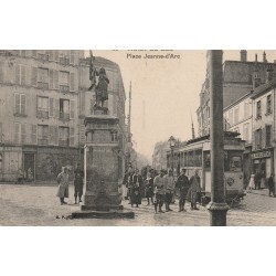93 NOISY-LE-SEC. Tramway "Pavillons-sous-Bois Opéra" Place Jeanne d'Arc 1924