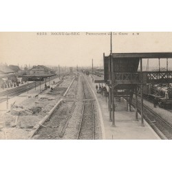 93 NOISY-LE-SEC. Panorama de la Gare avec train locomotive à vapeur