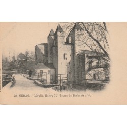 2 cpa 47 NERAC. Moulin Henri IV Tours de Barbaste vers 1900