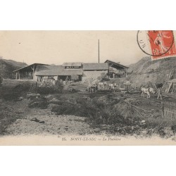 93 NOISY-LE-SEC. Attelages wagonnets à la Plâtrière 1914