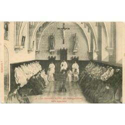 5 x cpa 61 LA GRANDE TRAPPE. Salle capitulaire, Sacristie, Office aux champs, Enterrement Trappiste et Orphelinat