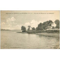 carte postale ancienne 21 CERCEY. Un coin du Réservoir 1926 avec pêcheurs à la ligne