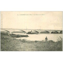 carte postale ancienne 21 CHARREY. Le Pont sur la Saône
