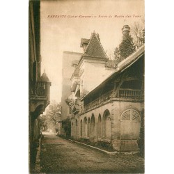 2 x cpa 47 BARBASTE. Entrée du Moulin des Tours et Pont sur la Gélise 1930
