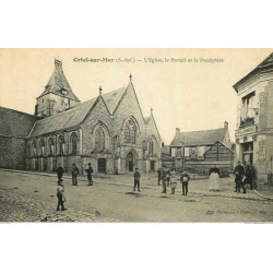 76 CRIEL-SUR-MER. Eglise et Café du Commerce 1903