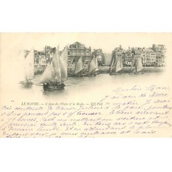 76 LE HAVRE. 1899 Anse des Pilotes et Musée. Timbres 5 centimes 1899