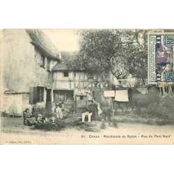 2 cpa 27 EVREUX. Marchands de Balais rue du Pont neuf 1923 et Préfecture 1910