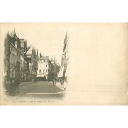 4 x cpa 21 DIJON. Coin du Miroir, Eglise Notre-Dame, Hôtel du commandant militaire Bourgogne et Square Place Darcy 1900