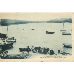 2 x cpa 29 LE POULDU. Départ du canot automobile sur la Laïta et le Sémaphore 1933