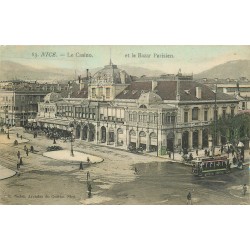 6 cpa NICE. Casino Bazar Parisien, Baie des Anges, Port Mont Boron, Pins Château, Promenade Anglais et Jetée