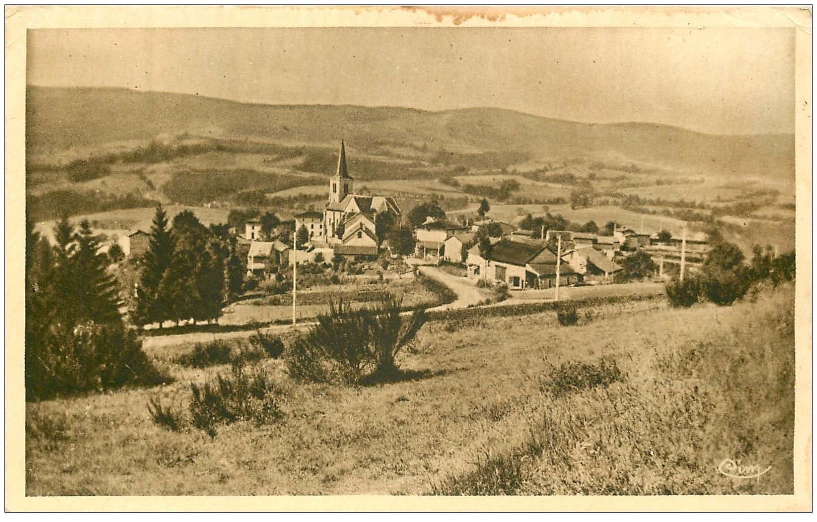 carte postale ancienne 03 LA CHABANNE en 1933. Trace café recto-verso