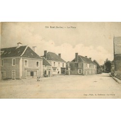 72 RENE. La Poste. Café Gervais et Hôtel de la Croix Verte sur la Place 1925