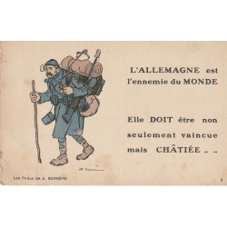 Militaria Les Poilus de BARRERE. L'Allemagne est l'ennemie du Monde...