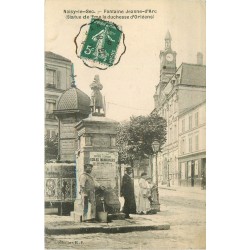 5 cpa NOISY-LE-SEC. Fontaine Jeanne d'Arc Bd République Ecole rue Damas Av Strasbourg rue St-Denis