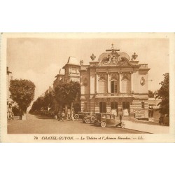 3 x cpa 63 CHÂTEL-GUYON. Théâtre av Baraduc, Etablissement Thermal Castel Régina et Parc