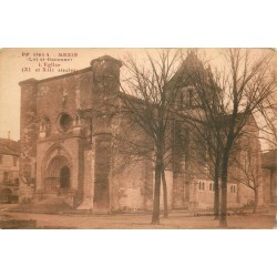 5 cpa 47 MEZIN. L'Eglise Saint-Jean, Promenade du Club, Cathédrale et Porte entrée