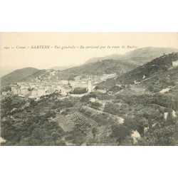 4 cpa 20 SARTENE. Vue générale sur la Ville et Croix du Faubourg de France sur la Vallée