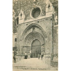 5 cpa 47 MEZIN. Portail Eglise Saint-Jean, Porte et intérieur