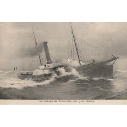 76 VEULES-LES-ROSES. Le Bateau à aube de Trouville par gros temps