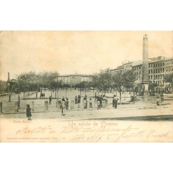 Italia LIVORNO. Piazza Mazzini vers 1900