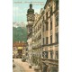 4 cpa INNSBRUCK. Herzog Friedrichstrasse, Leopoldsbrunnen mit Hofkirche, Frau Hitt-Gebirge, Maria-Theresienstrasse