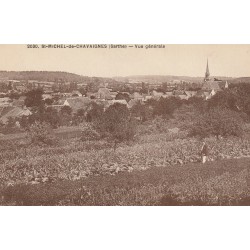 72 SAINT-MICHEL-DE-CHAVAIGNES. Vue générale sur le Village et les Champs 1942
