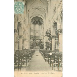 92 SAINT-CLOUD. L'Eglise et son intérieur vers 1905