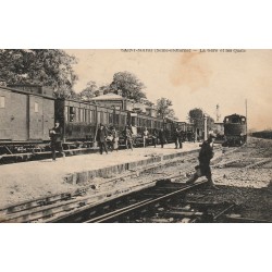 77 SAINT-MARD. La Gare et les Quais avec trains et voyageurs 1924