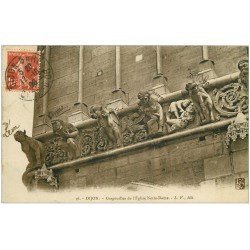 carte postale ancienne 21 DIJON. Gargouilles Eglise Notre-Dame 1908