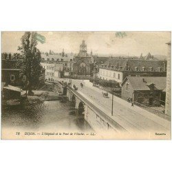 carte postale ancienne 21 DIJON. Hôpital et Pont de l'Ouche