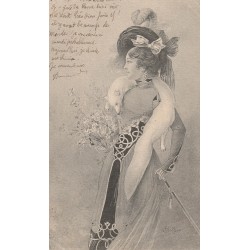 Illustrateur BOTTARO. Une élégante au beau chapeau 1901