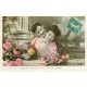 Superbe lot 3 cpa FANTAISIES Amoureux et fleurs