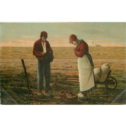 Superbe lot 7 cpa FANTAISIES l'Angélus et les Glaneuses par Millet