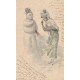 Illustrateur VIENNE. Femme et bonhomme de neige vers 1901